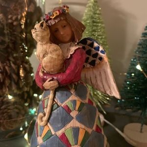 Jim Shore Heartwood Creek Angel with Cat